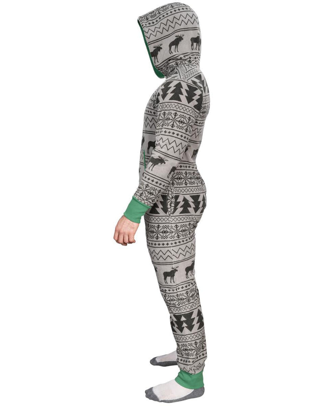Fair Isle Ugly Christmas Union Suit Pajamas for Adults