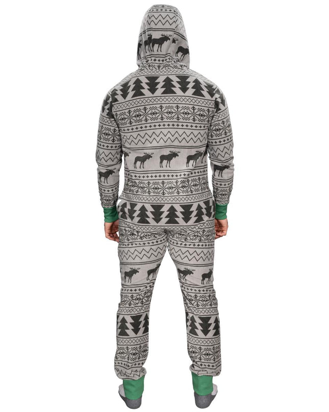 Fair Isle Ugly Christmas Union Suit Pajamas for Adults