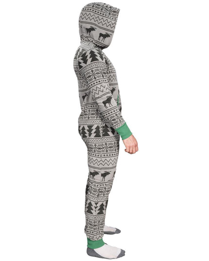 Fair Isle Ugly Christmas Union Suit Pajamas for Adults