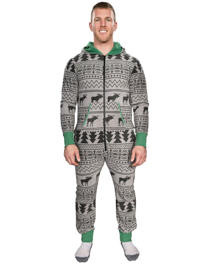 Fair Isle Ugly Christmas Union Suit Pajamas for Adults