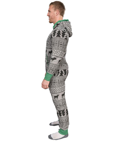 Fair Isle Ugly Christmas Union Suit Pajamas for Adults