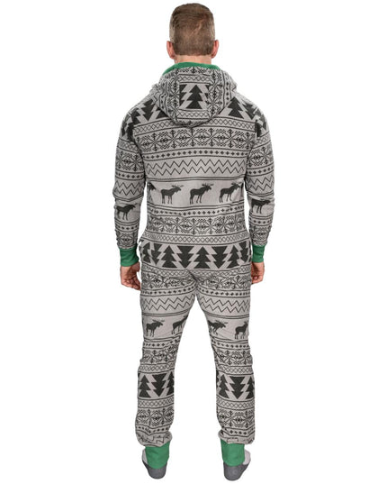Fair Isle Ugly Christmas Union Suit Pajamas for Adults