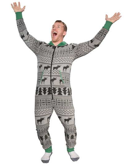 Fair Isle Ugly Christmas Union Suit Pajamas for Adults