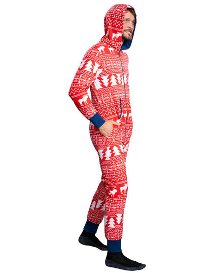 Fair Isle Ugly Christmas Union Suit Pajamas for Adults