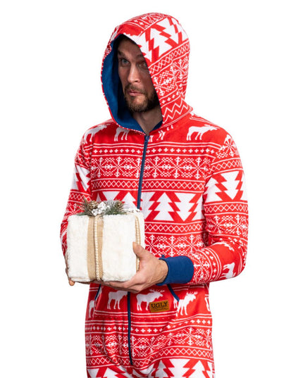 Fair Isle Ugly Christmas Union Suit Pajamas for Adults