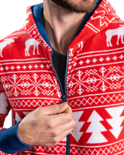 Fair Isle Ugly Christmas Union Suit Pajamas for Adults