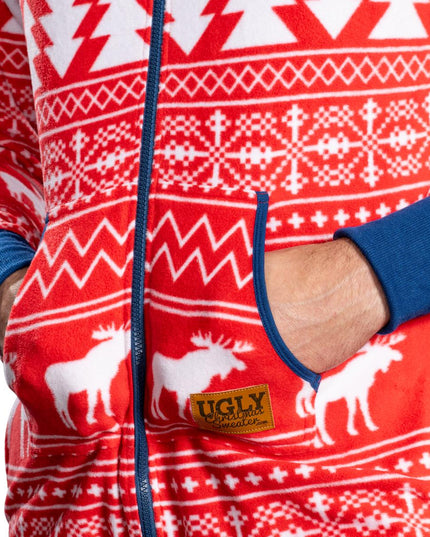 Fair Isle Ugly Christmas Union Suit Pajamas for Adults