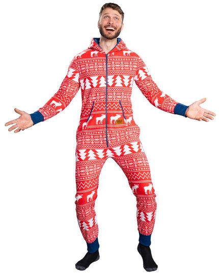 Fair Isle Ugly Christmas Union Suit Pajamas for Adults