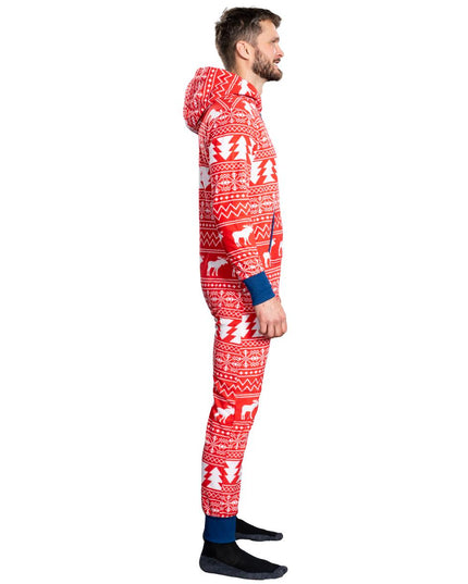 Fair Isle Ugly Christmas Union Suit Pajamas for Adults