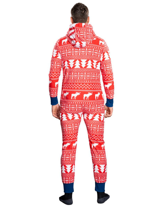 Fair Isle Ugly Christmas Union Suit Pajamas for Adults
