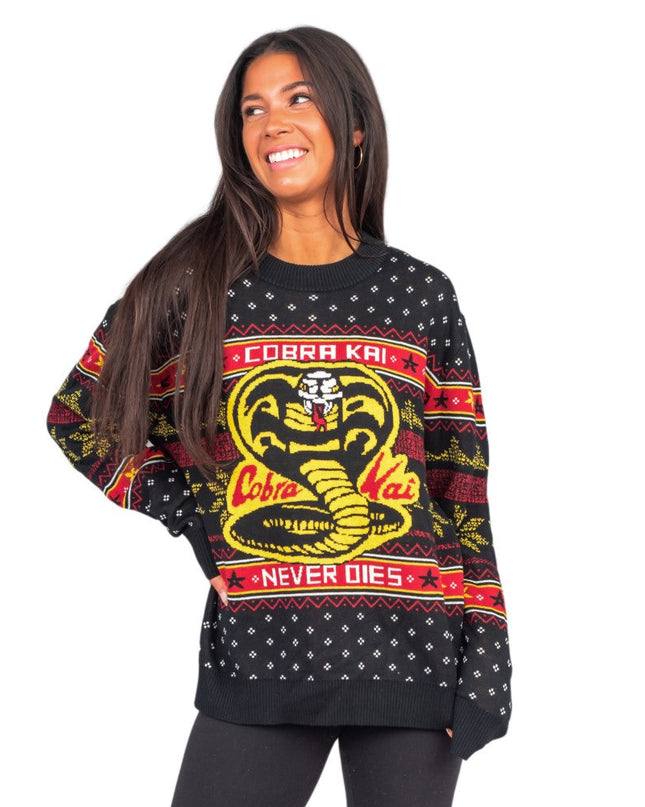 Cobra Kai Never Dies Ugly Christmas Sweater