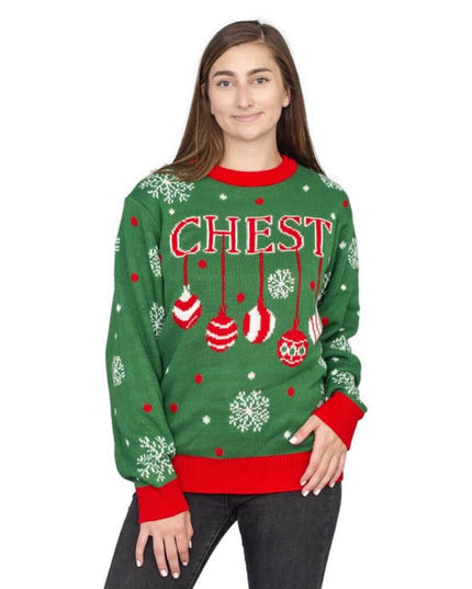 Chest and Nuts Snowflakes Ugly Christmas Sweater