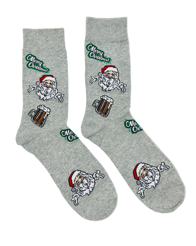 Socks - Santa with Beer - Fun Christmas Accessory