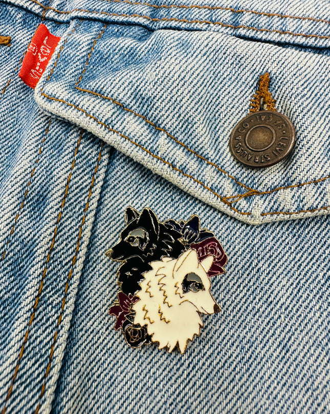 Wolves Brooch | Family Pajama Accessory for Christmas