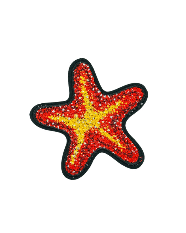 Red Starfish Iron-On Patch