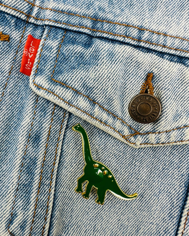 Brachiosaurus Brooch | Green Dinosaur Accessory for Women