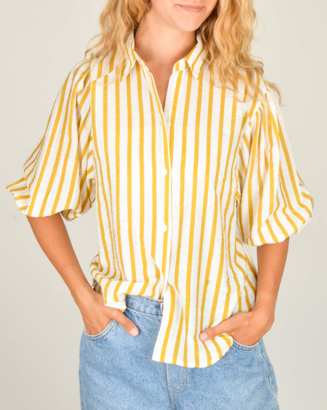 Lemon Striped Blouse