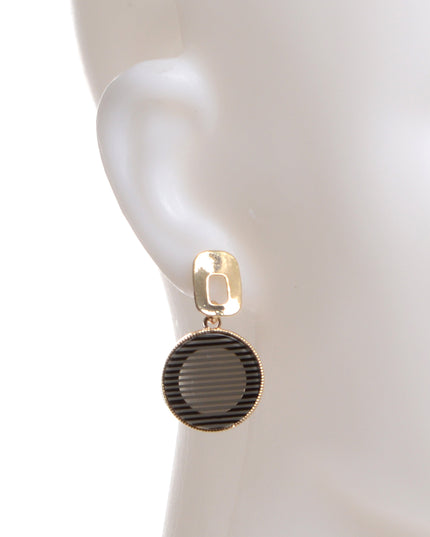 Black Striped Earrings