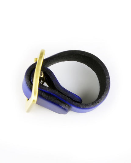 Blue Leather Ring - Sleek Modern Design
