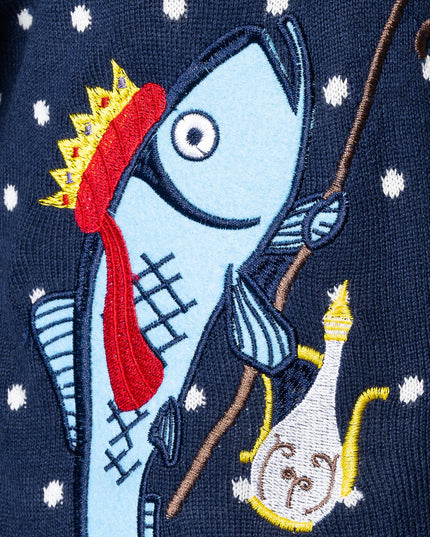 Women's Three Wise Fish Christmas Sweater for Unique Fun