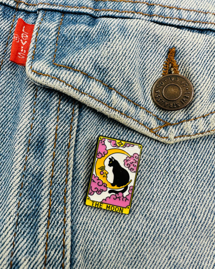 Cat Tarot Pin - The Moon for Halloween