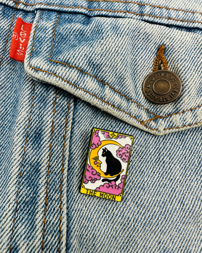 Cat Tarot Pin - The Moon for Halloween