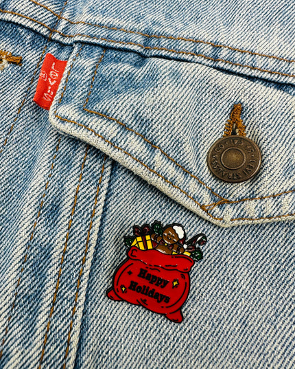 Christmas Bag Brooch | Festive Holiday Accessory