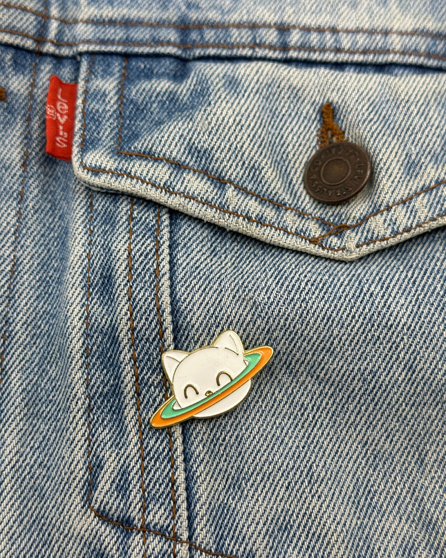 Planet Cat Pin - Cosmic Accessory for Cat Fans