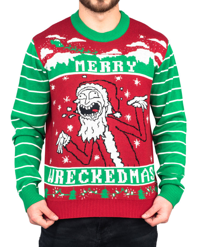Rick & Morty Merry Wreckedmas Ugly Christmas Sweater