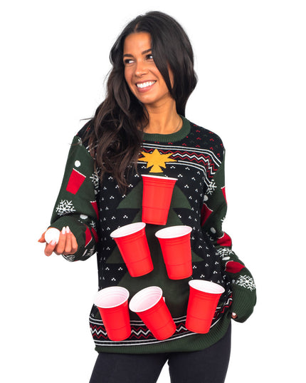Beer Pong 3D Ugly Christmas Sweater