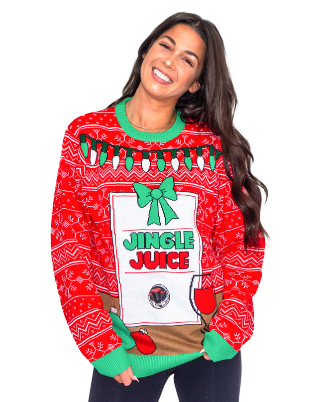 Jingle Juice Beverage Theme Ugly Christmas Sweater