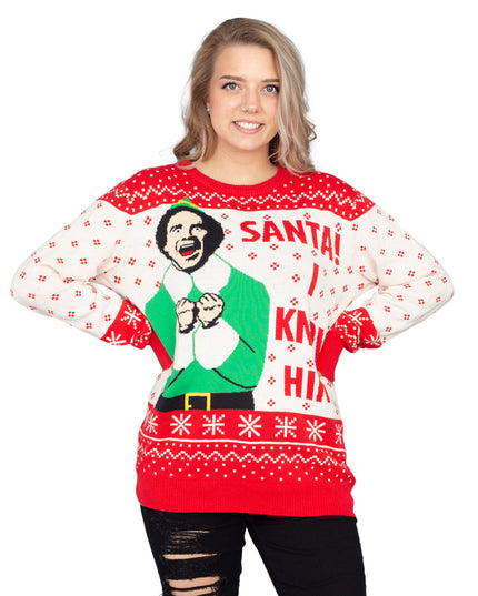 Women's Elf Buddy Santa I Know Him Christmas Sweater