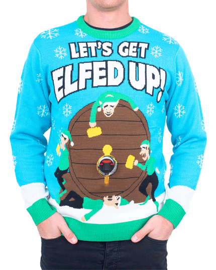 Let's Get Elfed Up Festive Ugly Christmas Sweater