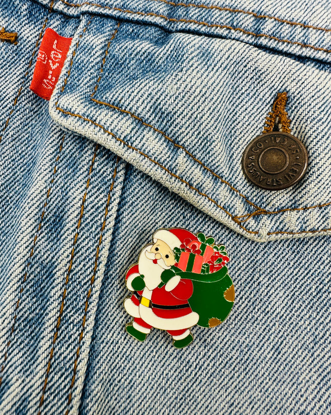 Santa with Bag Brooch | Cute Christmas Accessory