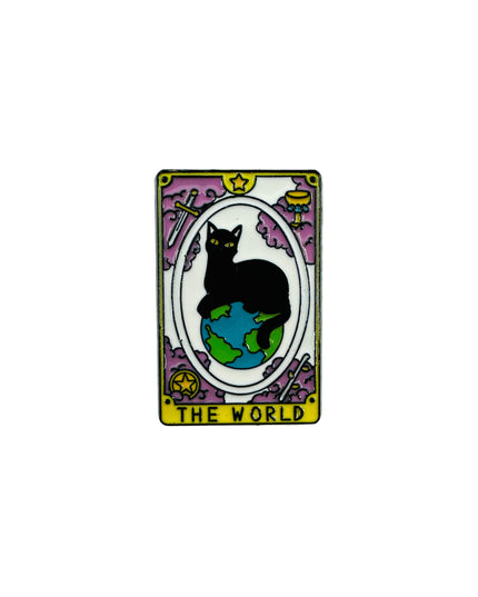 Cat Tarot Brooch | The World Halloween Accessory