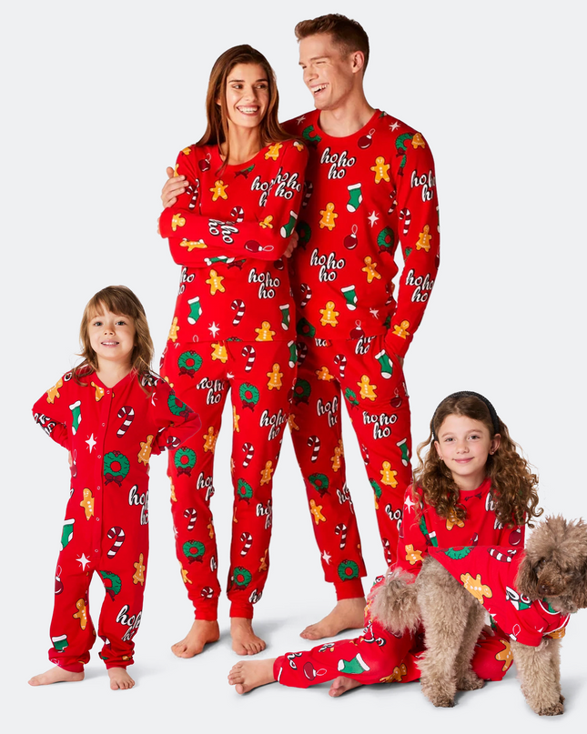 Red Hohoho Christmas Pyjamas Family
