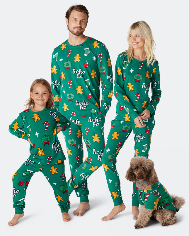 Green Hohoho Family Christmas Pajamas