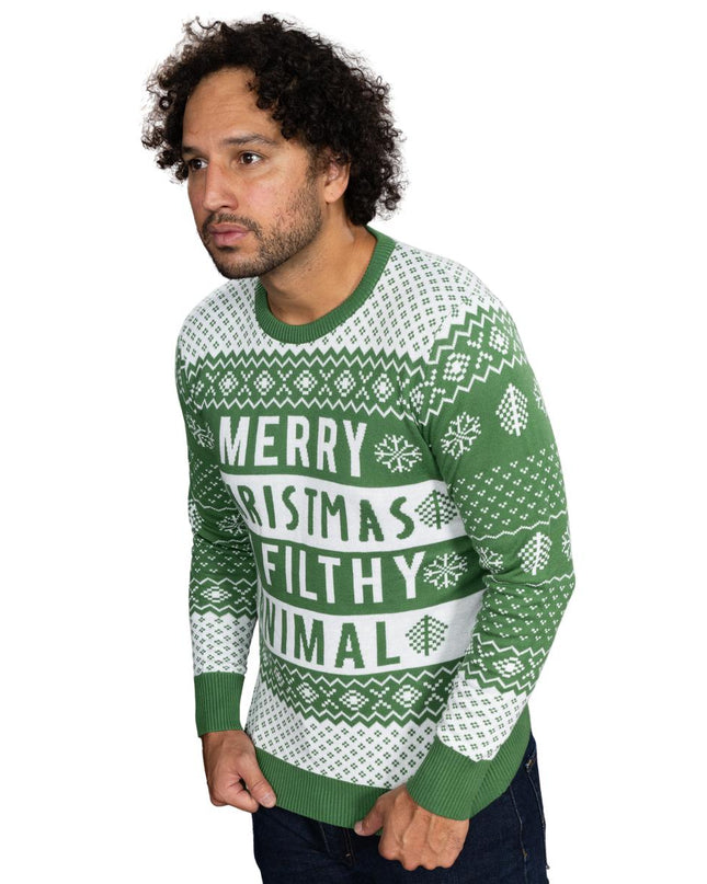 Filthy Animal Green Unisex Ugly Christmas Sweater