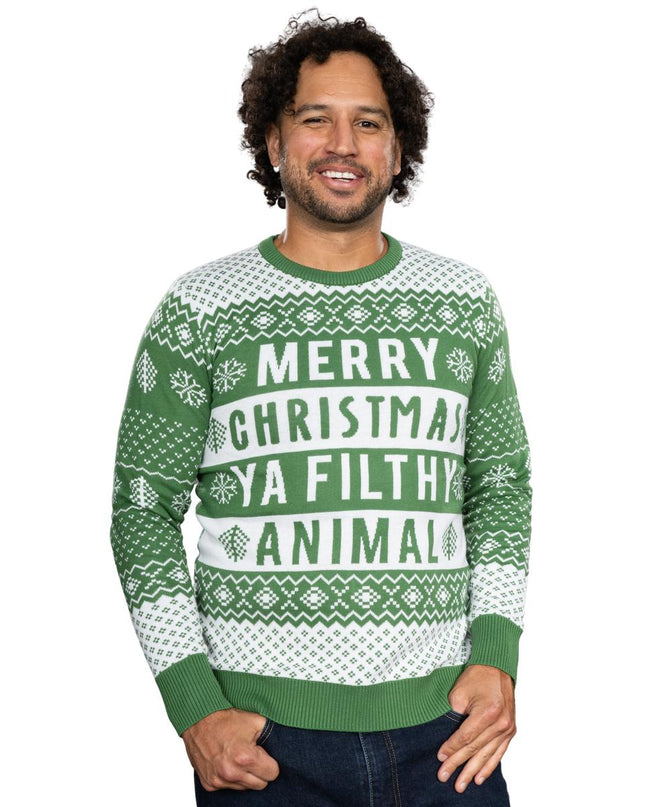 Filthy Animal Green Unisex Ugly Christmas Sweater