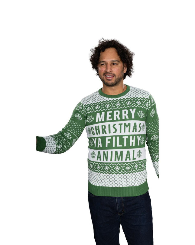 Filthy Animal Green Unisex Ugly Christmas Sweater