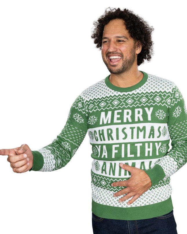 Filthy Animal Green Unisex Ugly Christmas Sweater