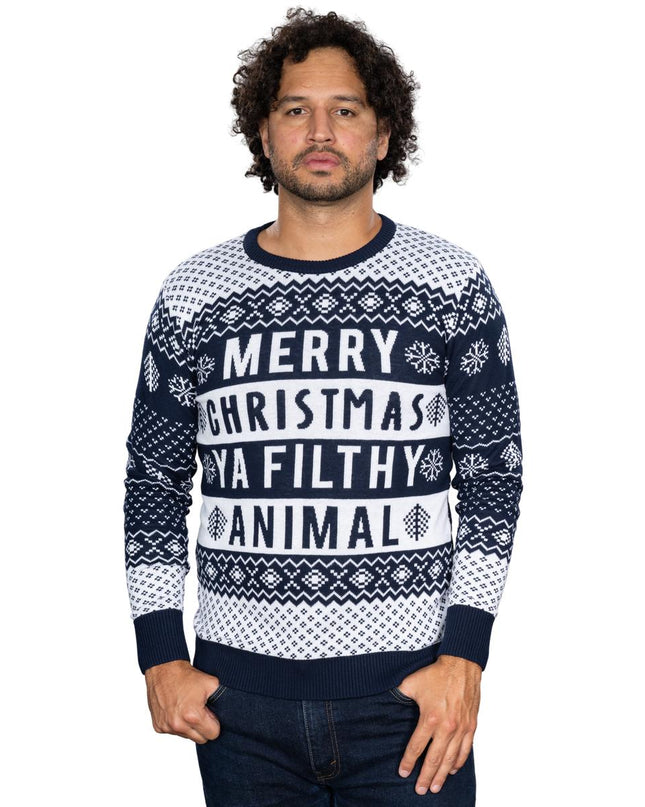 Filthy Animal Navy Unisex Ugly Christmas Sweater