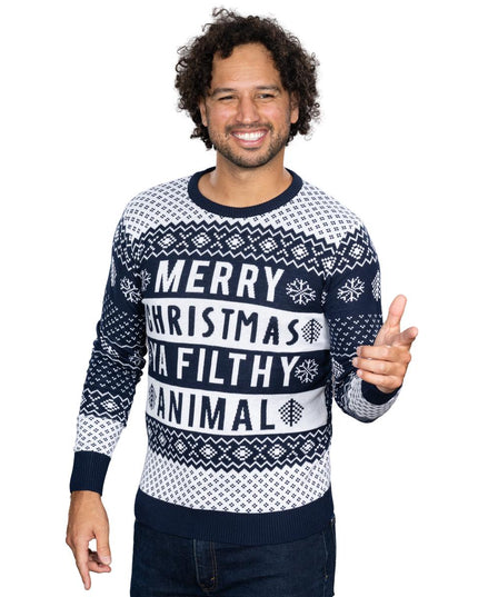 Filthy Animal Navy Unisex Ugly Christmas Sweater
