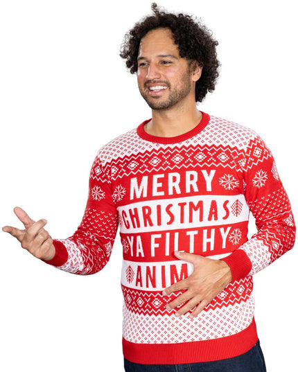 Filthy Animal Red Unisex Ugly Christmas Sweater
