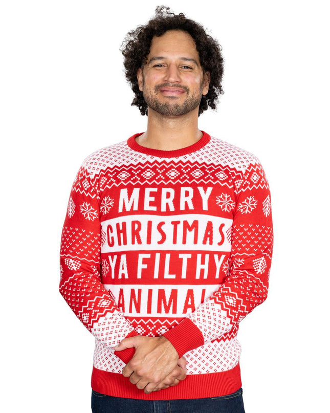 Filthy Animal Red Unisex Ugly Christmas Sweater