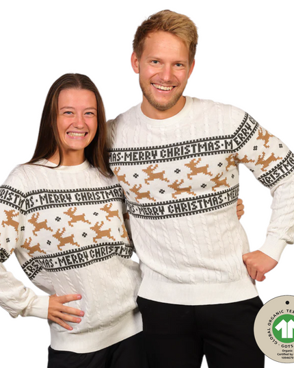 Christmas Sweater Marius for Women in Traditional Stylish White