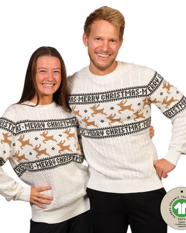 Christmas Sweater Marius for Women in Traditional Stylish White