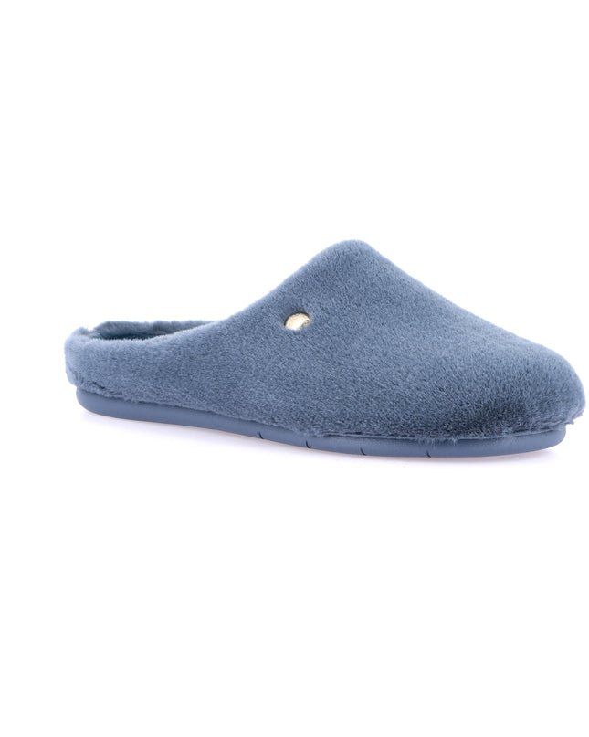 Grünland Women's Faux Fur Slippers in Jeans for Cozy Relaxation