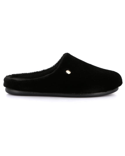 Grünland Women's Faux Fur Slippers in Black for Stylish Footwear