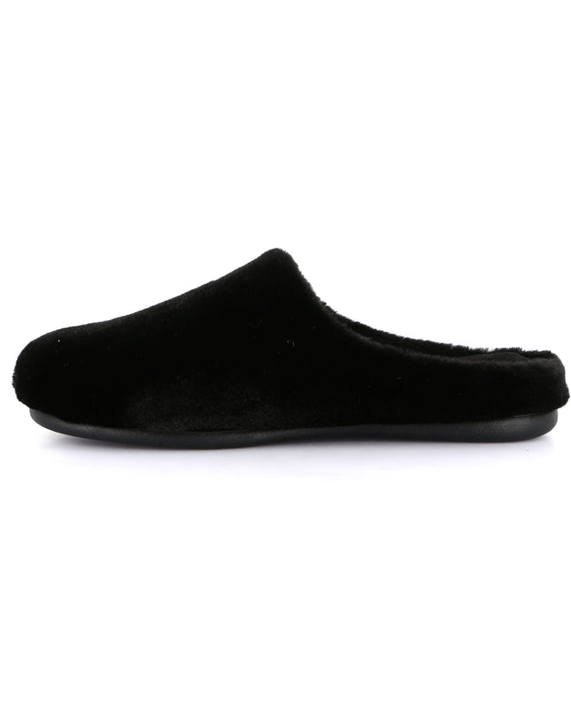 Grünland Women's Faux Fur Slippers - Black | Stylish Festive Footwear